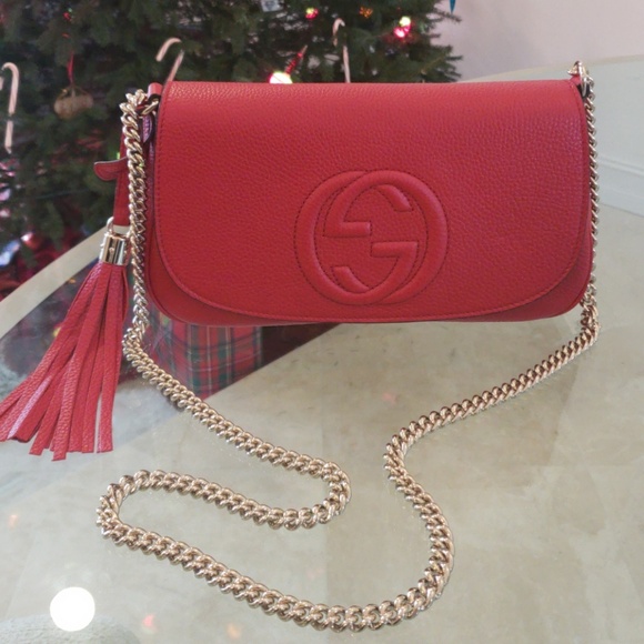 Gucci Handbags - ☆☆SOLD☆☆  Gucci Soho Crossbody Bag Red Leather